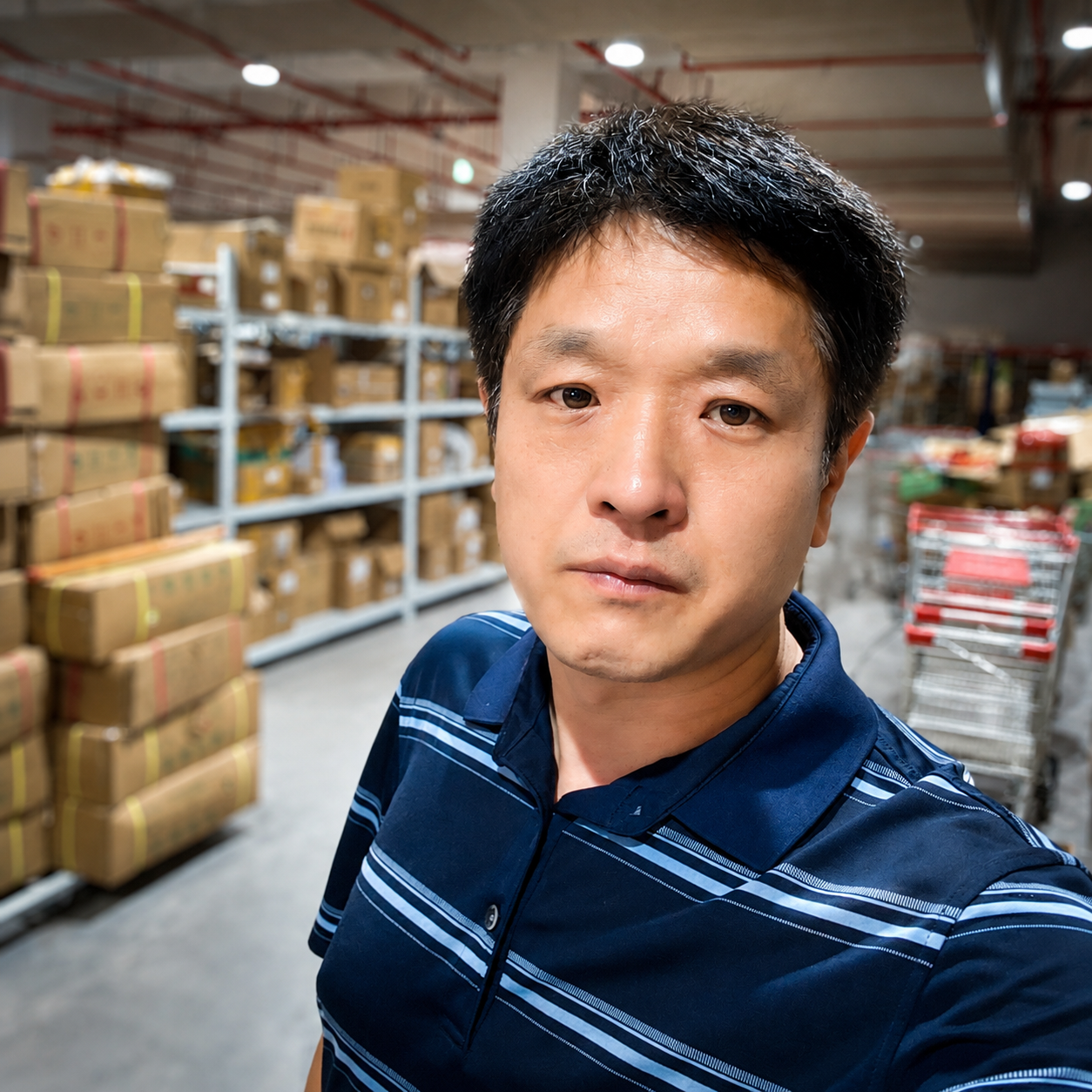 Tim at a real warehouse in Yiwu